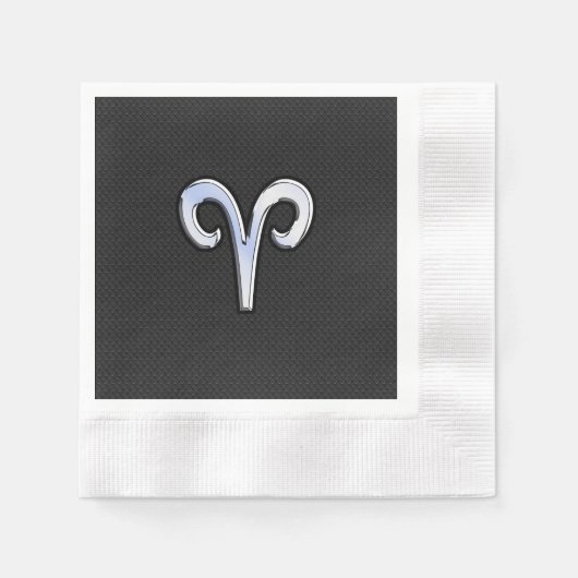 Modern Chrome like Aries Zodiac Sign Serviette (Vorderseite)
