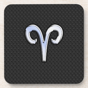Modern Chrome like Aries Zodiac Sign Untersetzer