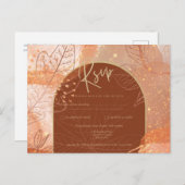 Modern Cinnamon Terracotta im Hochzeit im Herbst H Postkarte (Vorne/Hinten)