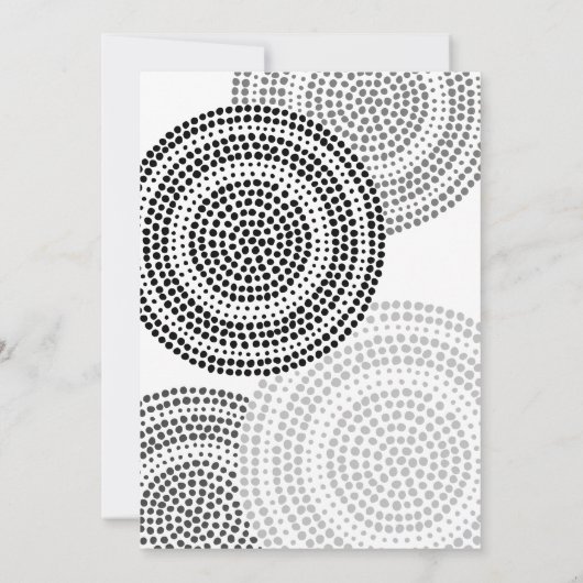 Modern Circle Dot Pattern - Boho Cocktail Party Einladung (Rückseite)