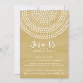 Modern Circle Dot Pattern - Gold Cocktail Party Einladung (Vorderseite)