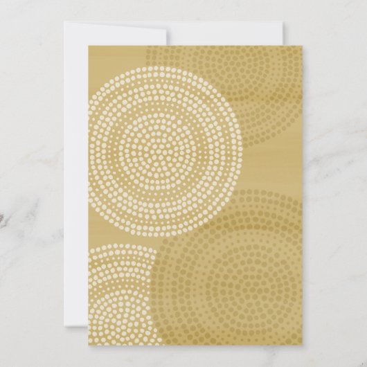Modern Circle Dot Pattern - Gold Cocktail Party Einladung (Rückseite)