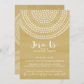 Modern Circle Dot Pattern - Gold Cocktail Party Einladung (Vorne/Hinten)