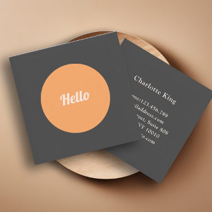 Modern Circle Hello Square Business Card Quadratische Visitenkarte