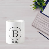 Modern Circle Initial Monogram Coffee Mug Kaffeetasse