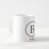 Modern Circle Initial Monogram Coffee Mug Kaffeetasse (Vorderseite Links)