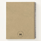 Modern Circle Mit Monogramm Persönliche Bezeichnun Notizblock (Rückseite)