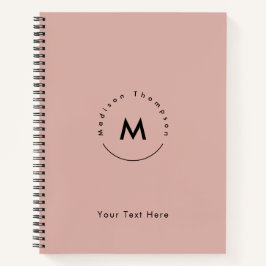 Modern Circle Mit Monogramm Persönliche Namen Logo Notizblock