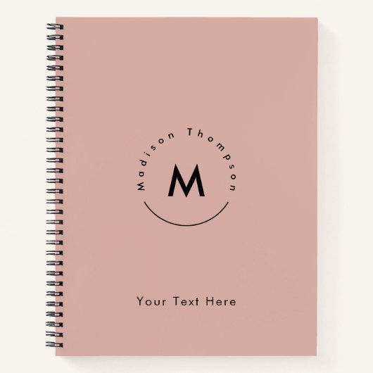 Modern Circle Mit Monogramm Persönliche Namen Logo Notizblock (Vorderseite)