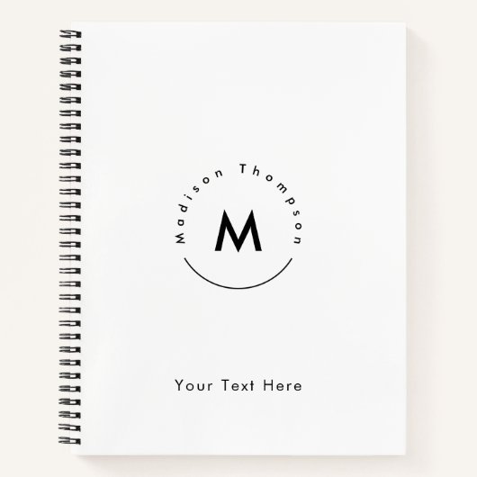 Modern Circle Mit Monogramm Persönliche Namenslogo Notizblock (Vorderseite)