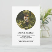 Modern Circle Photo Wedding | Minimalist Elegant Einladung (Stehend Vorderseite)