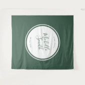 Modern Circle Schlicht Emerald Boho Green Dusche Wandteppich (Vorderseite (Horizontal))