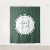Modern Circle Schlicht Emerald Boho Green Dusche Wandteppich (Vorderseite)