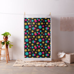 Modern Circles Muster Gold Glitzer pink & blau Stoff