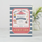 Modern Circus Festival 5. Geburtstagsparty Einladung (Stehend Vorderseite)