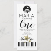 Modern Circus First Birthday Ticket Party Einladung (Vorderseite)