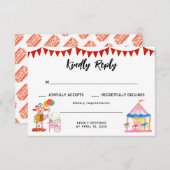 Modern Circus Karneval Festival Geburtstag RSVP Karte (Vorne/Hinten)