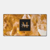 Modern Citrine Birthstone Monogram Schreibtischunterlage (Vorderseite)