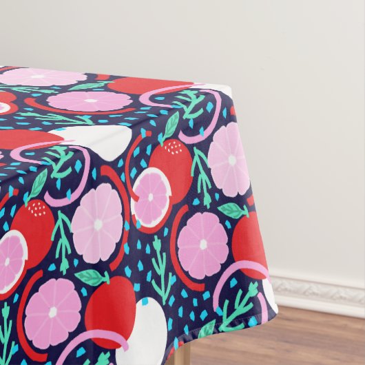 Modern Citrus Fruit Confetti Summer Midnight Tischdecke (Beispiel)