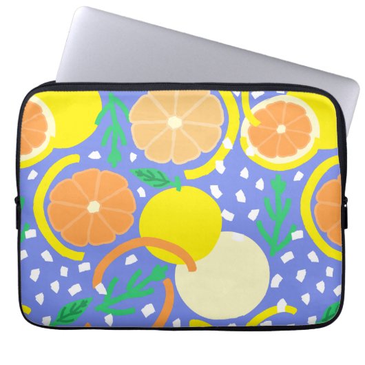 Modern Citrus Fruit Geometric Amalfi Coast Laptopschutzhülle (Vorderseite)