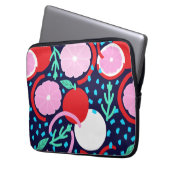 Modern Citrus Fruit Geometric Midnight Market Laptopschutzhülle (Vorderseite Links)