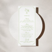 Modern Citrus Green Double Frame Wedding Menu Einladung