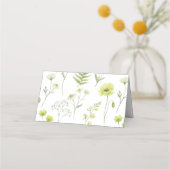 Modern Citrus Green Wildflower Folded Escort or Platzkarte (Rückseite)