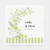 Modern Citrus Green Wildflower Wedding Serviette (Vorderseite)