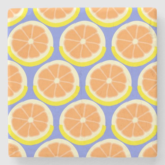 Modern Citrus Slice Amalfi Coast Steinuntersetzer (Vorderseite)