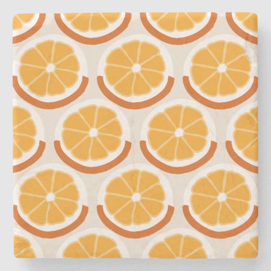 Modern Citrus Slice Retro Kitchen Steinuntersetzer (Vorderseite)