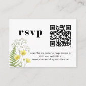 Modern Citrus Wildflower Stripe QR RSVP Begleitkarte (Vorderseite)