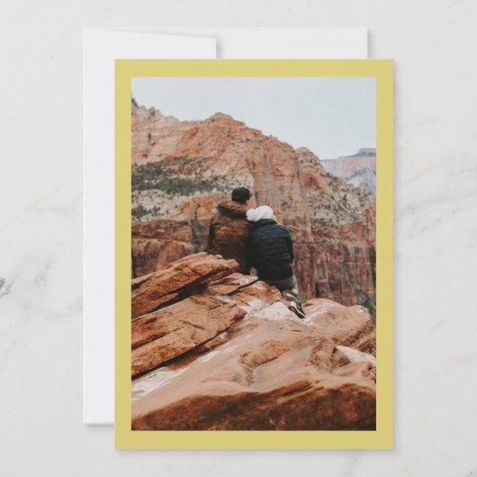 Modern Citrus Yellow Ampersand 5-Photo Wedding Einladung (Rückseite)