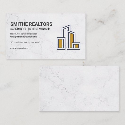 Modern City Gebäude Logo Terminkarte (Vorne/Hinten)