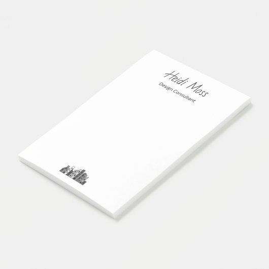 Modern City Skyline Urban Design Consultant Post-it Klebezettel (angewinkelt)