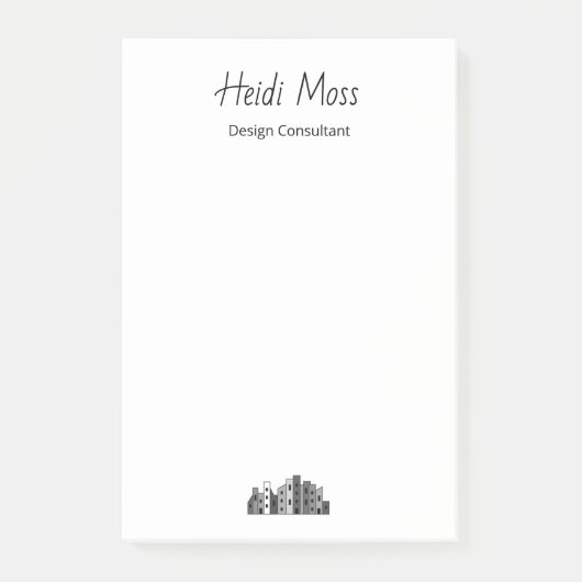 Modern City Skyline Urban Design Consultant Post-it Klebezettel (Vorderseite)