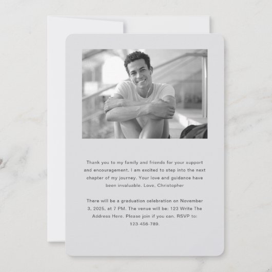 Modern, Class of 2024, Sleek Fotos Abschluss Ankündigung (Rückseite)