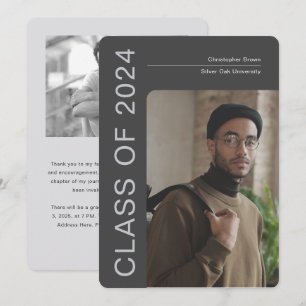 Modern, Class of 2024, Sleek Fotos Abschluss Ankündigung