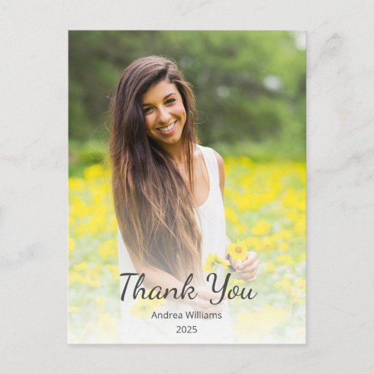 Modern Class of 2025 Abschluss Vielen Dank Postkarte (Vorderseite)