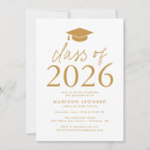 Modern Class of 2025 Gold Graduation Party Einladung (Vorderseite)