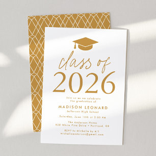 Modern Class of 2025 Gold Graduation Party Einladung