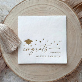 Modern Class of 2026 Congrats Graduation Party Servietten Mit Folie
