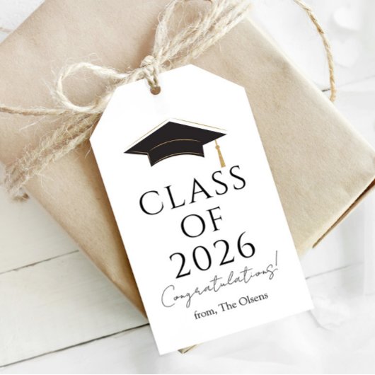 Modern Class of 2026 Gift Tag Geschenkanhänger