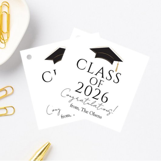 Modern Class of 2026 Gift Tag Geschenkanhänger
