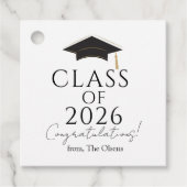 Modern Class of 2026 Gift Tag Geschenkanhänger (Vorderseite)