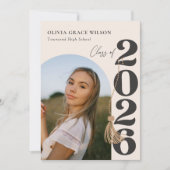 Modern Class of 2026 Photo Graduation Party Einladung (Vorderseite)