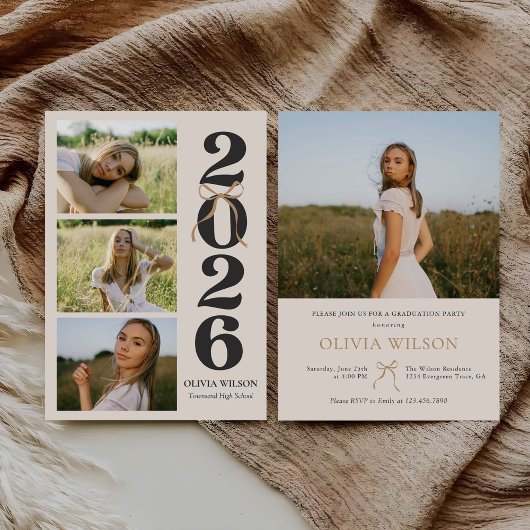 Modern Class of 2026 Photo Graduation Party Einladung