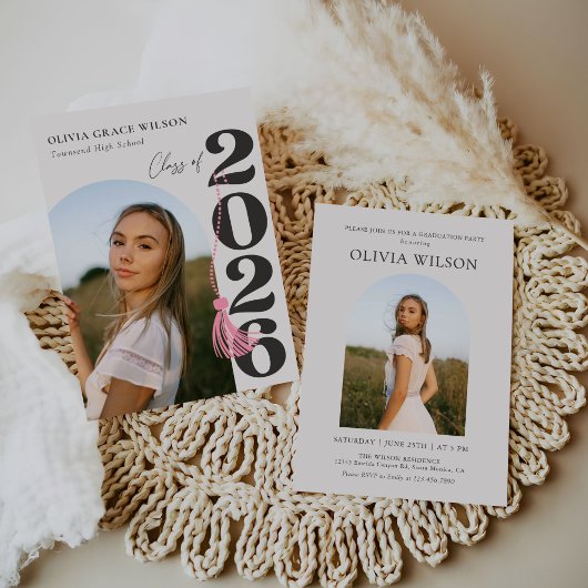 Modern Class of 2026 Photo Graduation Party Einladung