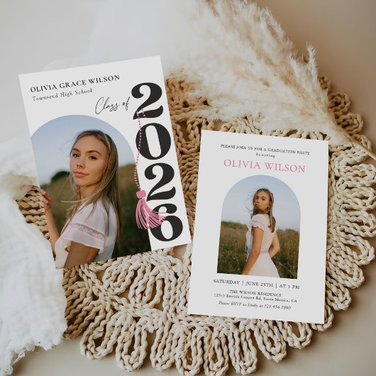 Modern Class of 2026 Photo Graduation Party Einladung