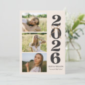 Modern Class of 2026 Photo Graduation Party Einladung (Stehend Vorderseite)