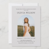 Modern Class of 2026 Photo Graduation Party Einladung (Rückseite)